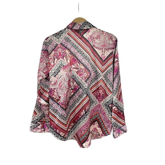 Victoria’s Secret Multicolor Pattern Satin Pajama Top Womens Small New - Picture 5 of 7